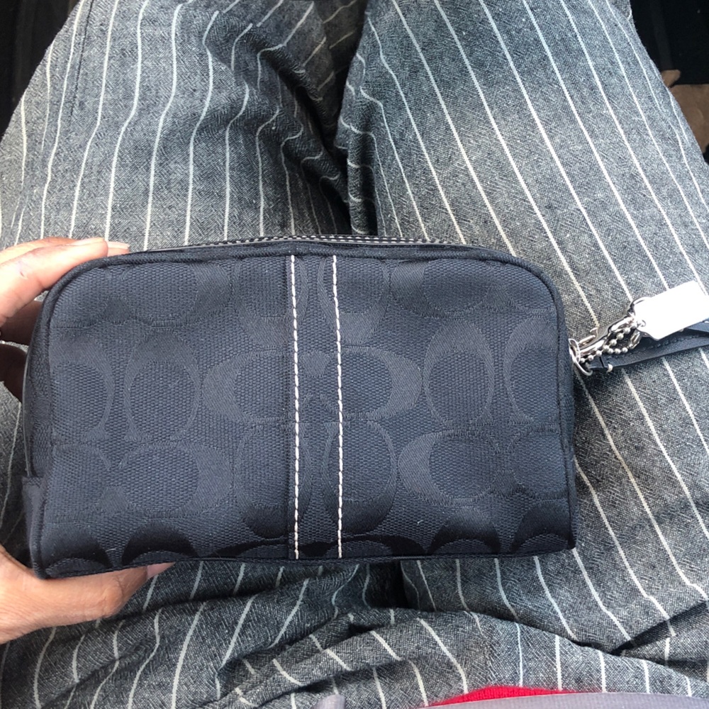 Coach jacquard makeup pouch